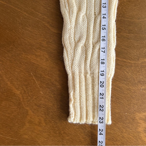 Vintage Abercrombie & Fitch Cream Wool Cable Knit Cricket Sweater Preppy Medium - Picture 7 of 15